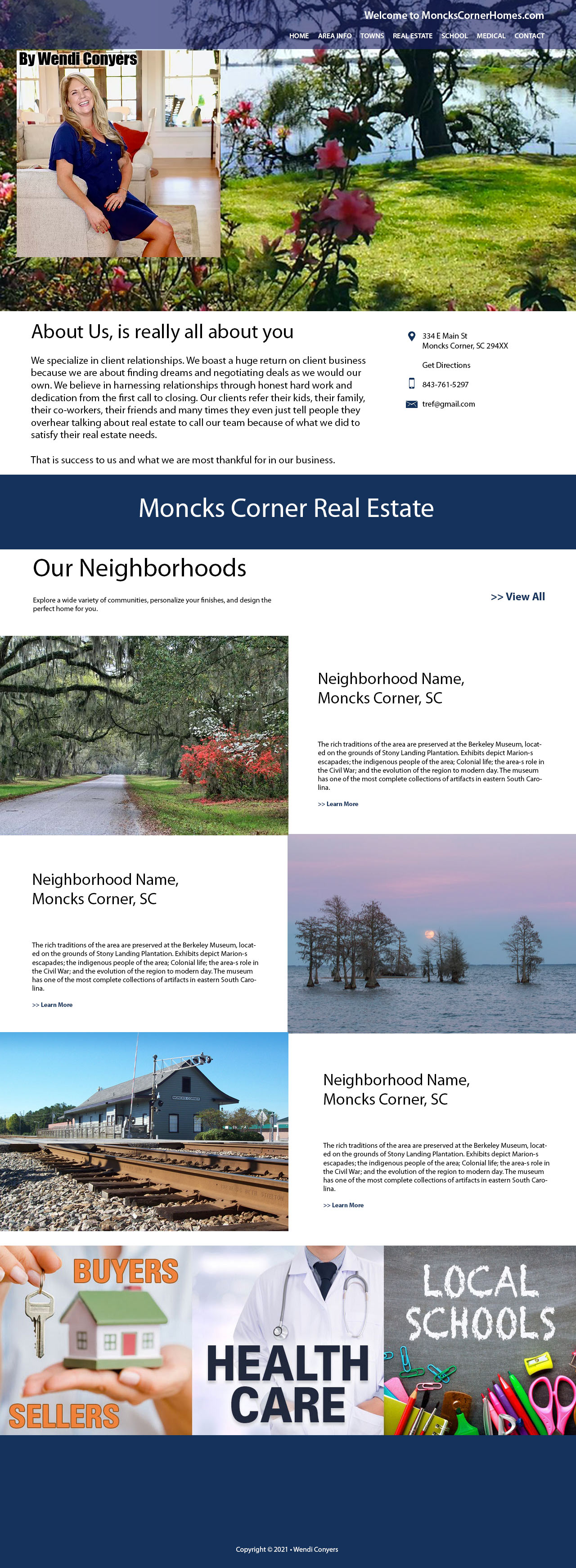 Moncks Corner, SC Homes Website